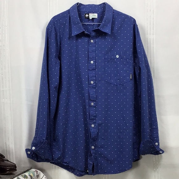 Lifted Research Group Other - 🌎 LIFTED RESEARCH Royal Blue White Swiss Dot 💯% Cotton Long Sleeve